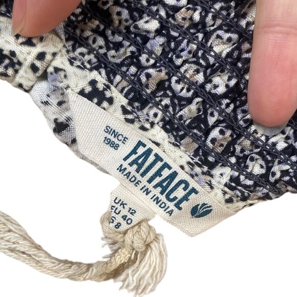 NEW Fat Face Dot Print Square Neck Puff Sleeve Cottagecore Blouse Top SZ 8 - Picture 8 of 9